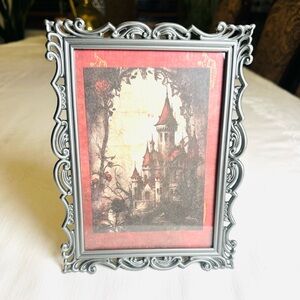 Vintage Ornate Dark Metal/Dark Fantasy/Easel Back Table Frame